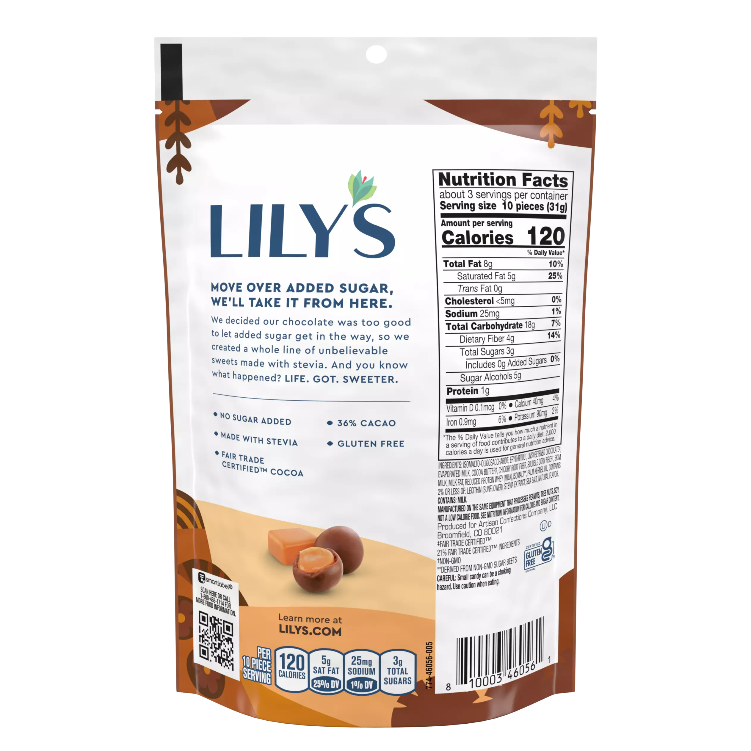 Alternative view of LILY'S Milk Chocolate Style Covered Caramels - 3.5 Oz Pouch