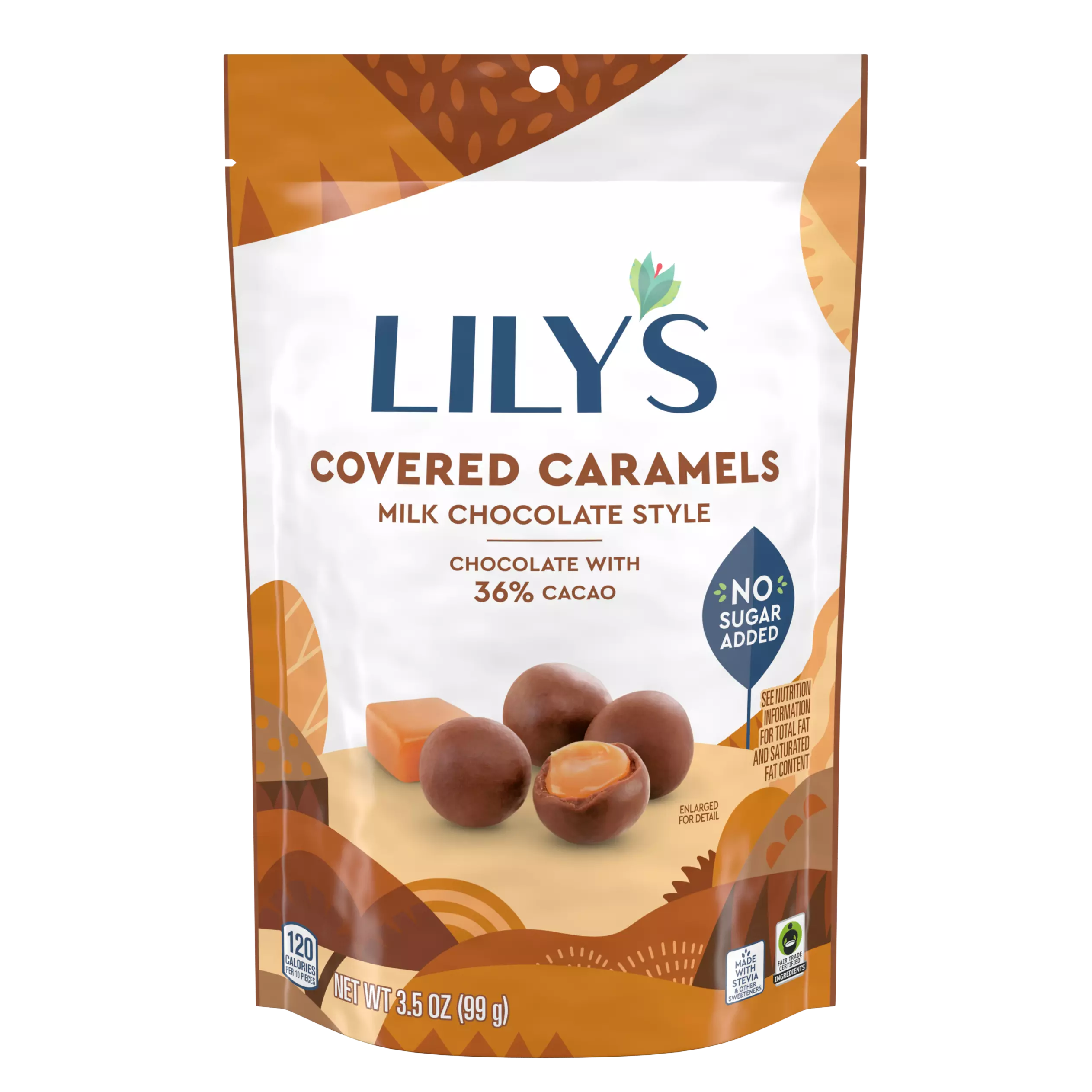 LILY'S Milk Chocolate Style Covered Caramels - 3.5 Oz Pouch