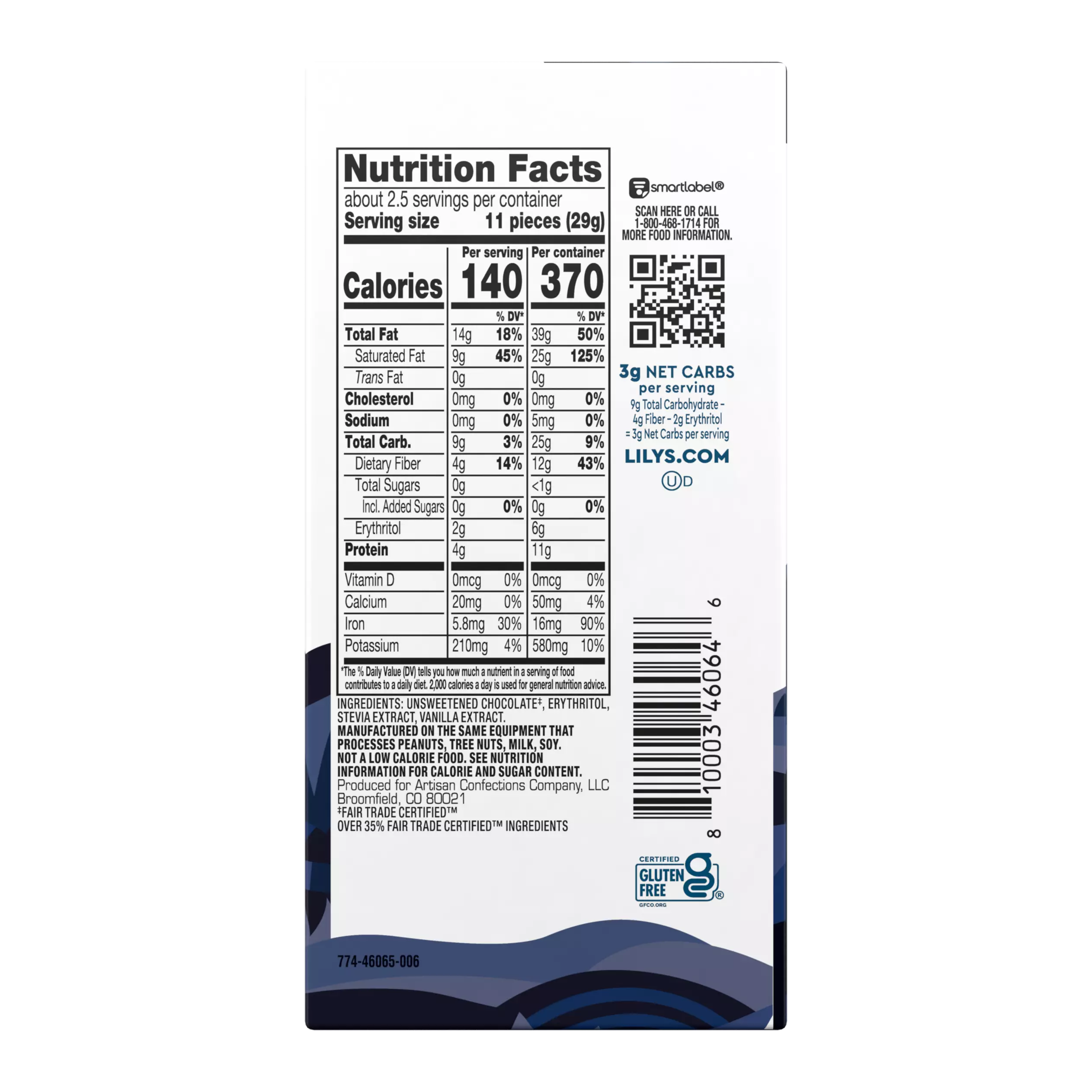 Alternative view of LILY'S Intensely Dark Chocolate Style Bar - 2.8 Oz