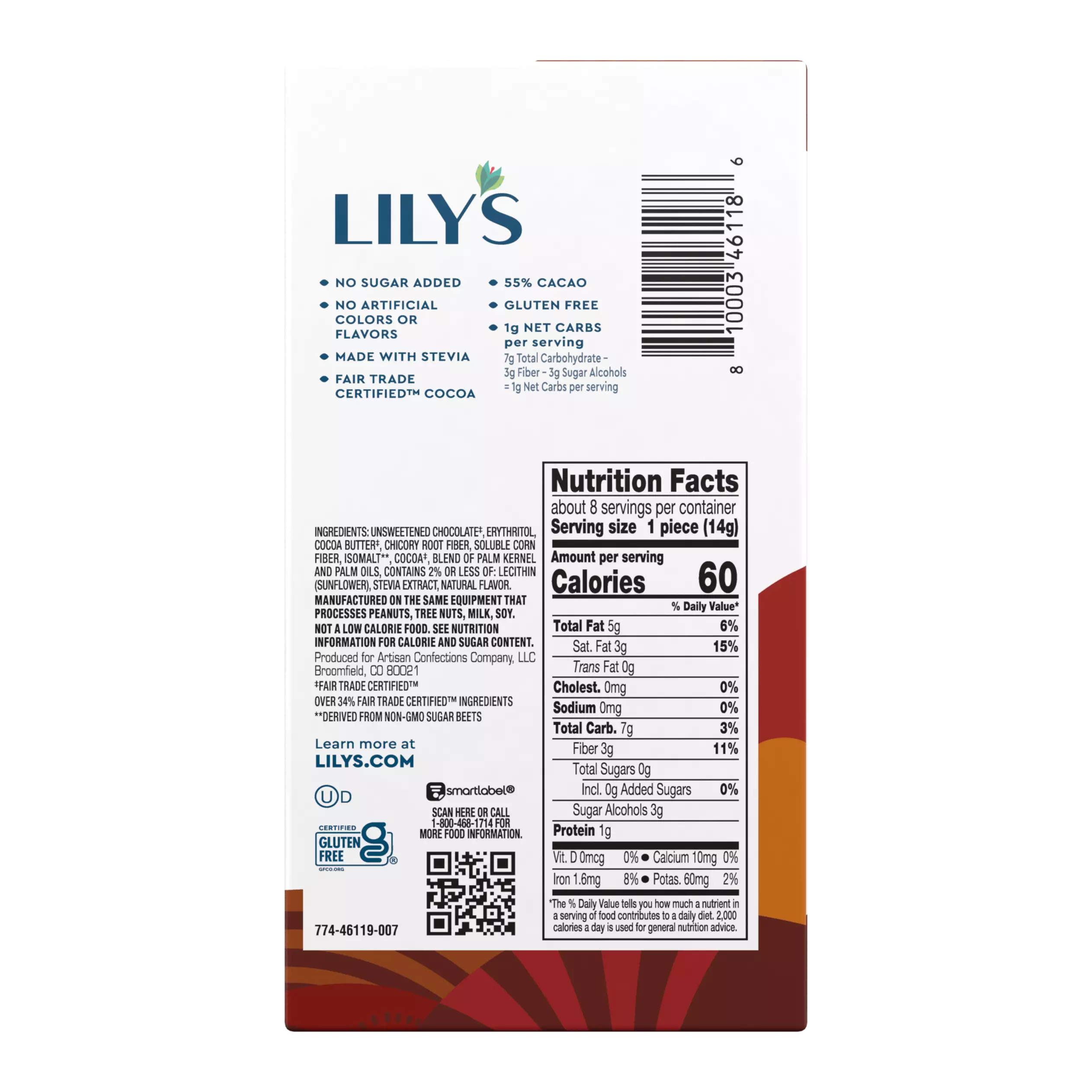 Alternative view of LILY'S Dark Chocolate Style Baking Bar -  4 oz