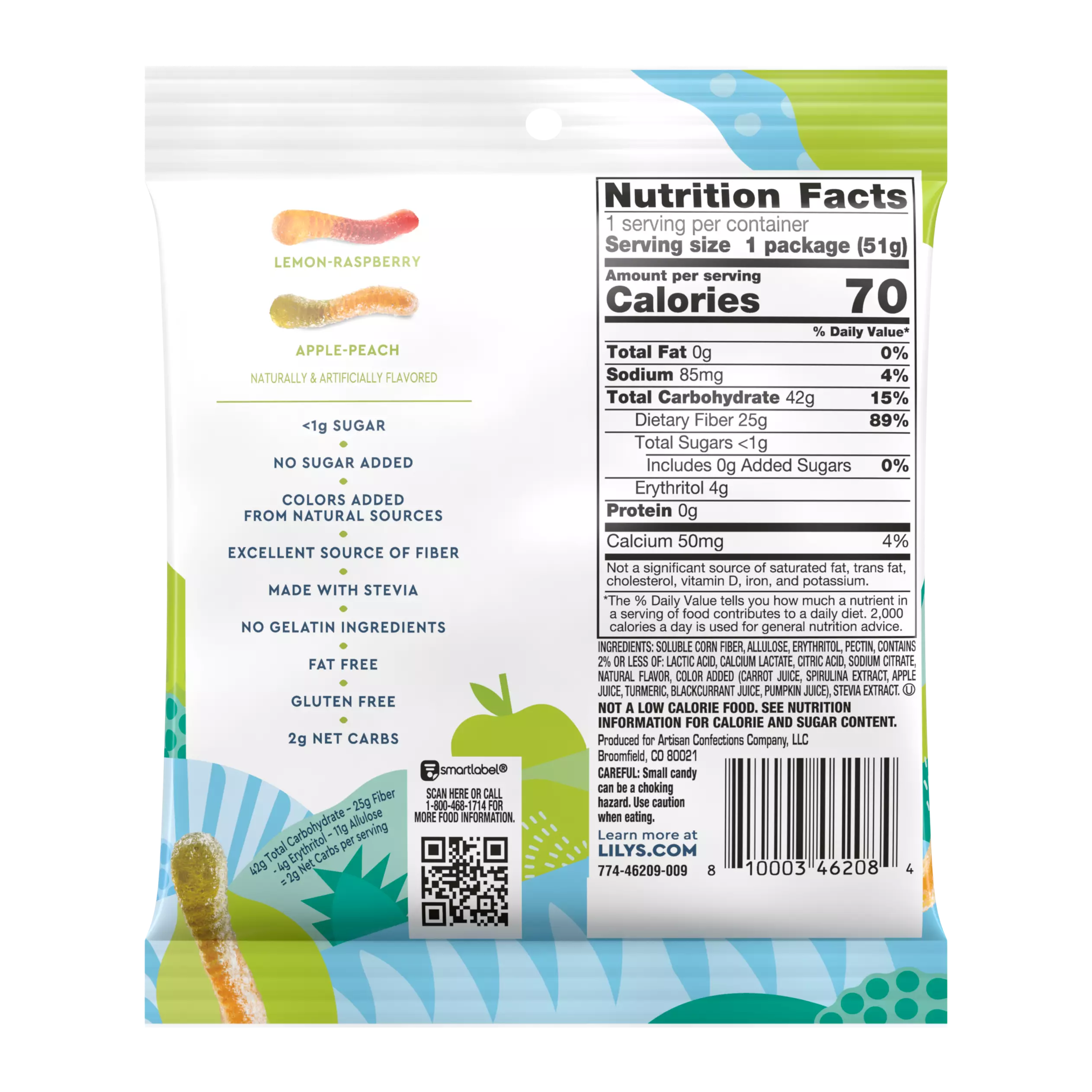 Alternative view of LILY'S Sour Gummy Worms - 1.8 Oz Bag