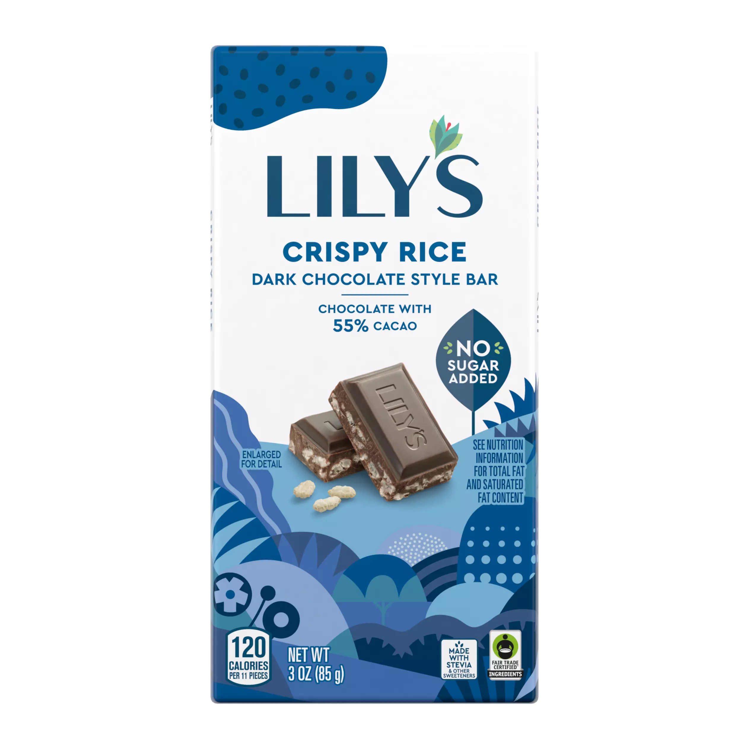 LILY'S Crispy Rice Dark Chocolate Style Bar -  3 Oz