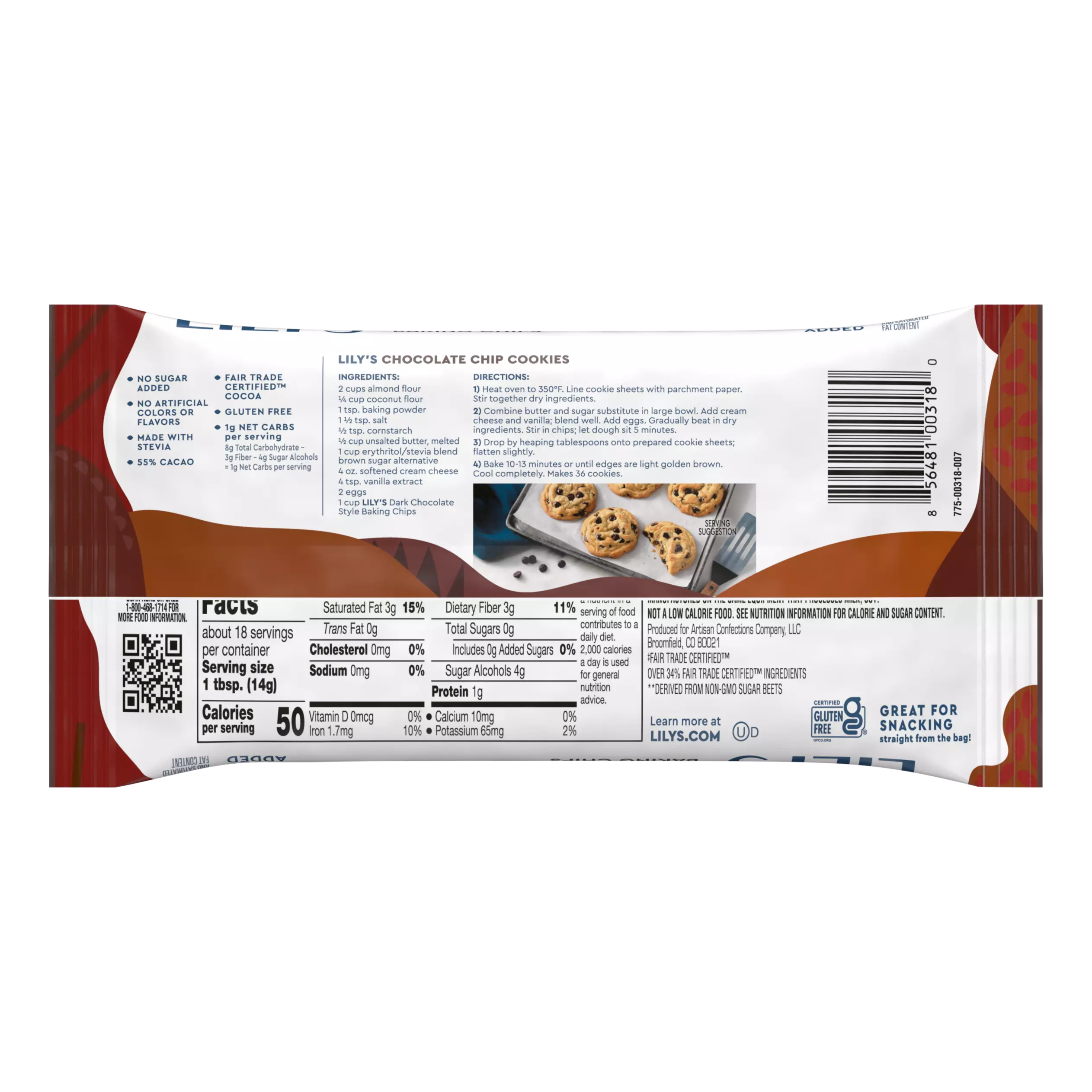 Alternative view of LILY'S Dark Chocolate Style Baking Chips - 9 Oz Bag