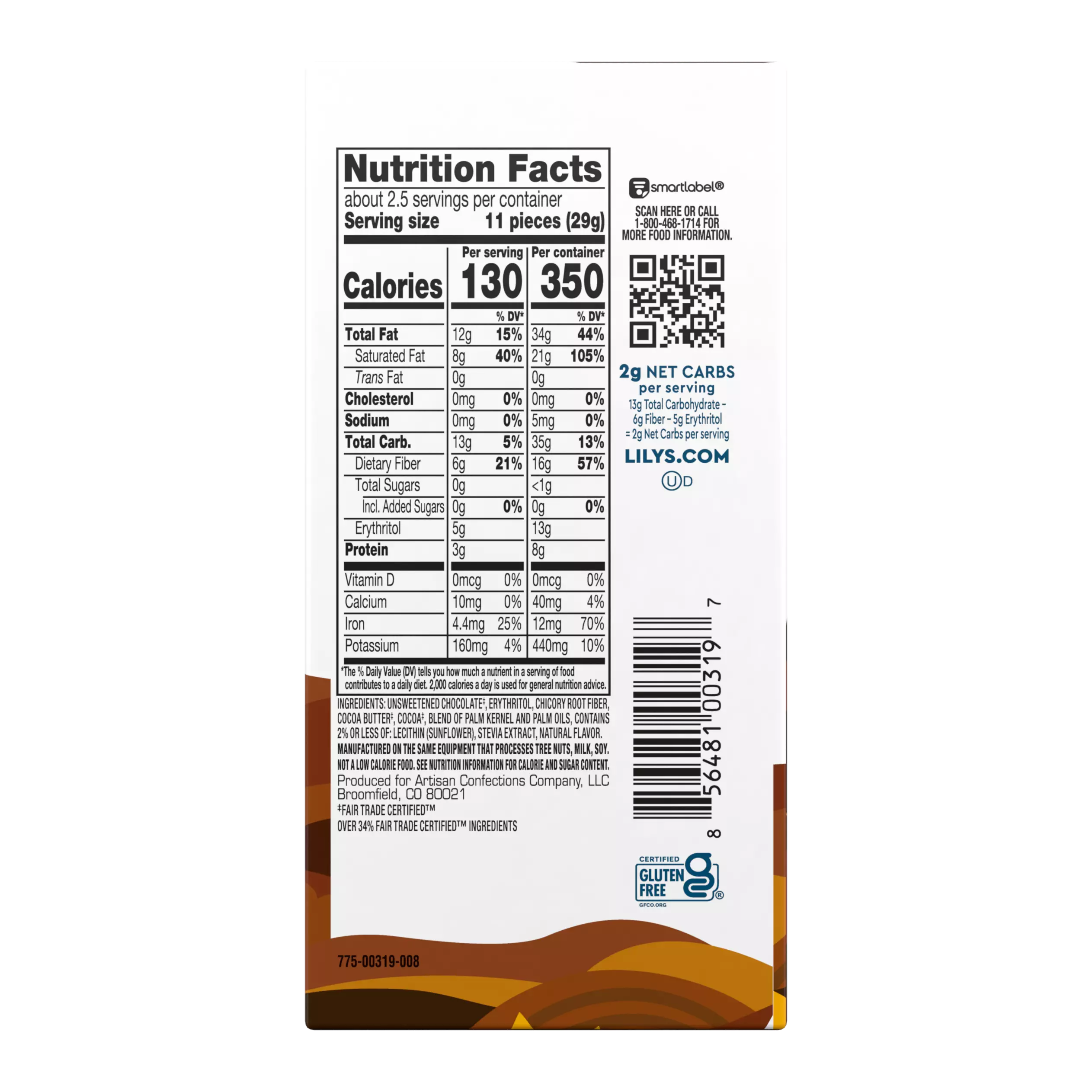 Alternative view of LILY'S Extra Dark Chocolate Style Bar - 2.8 Oz