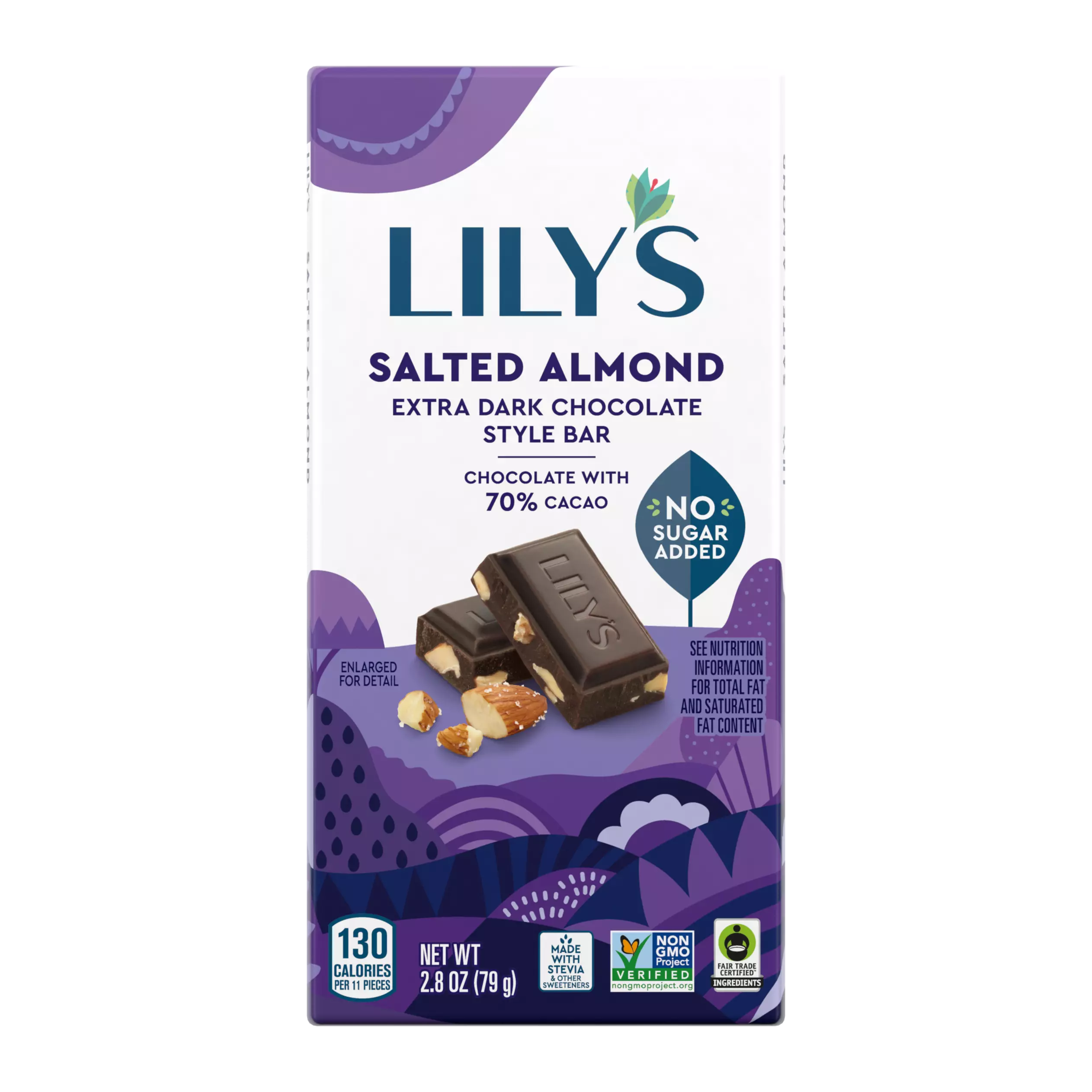 LILY'S Salted Almond Extra Dark Chocolate Style Bar - 2.8 Oz