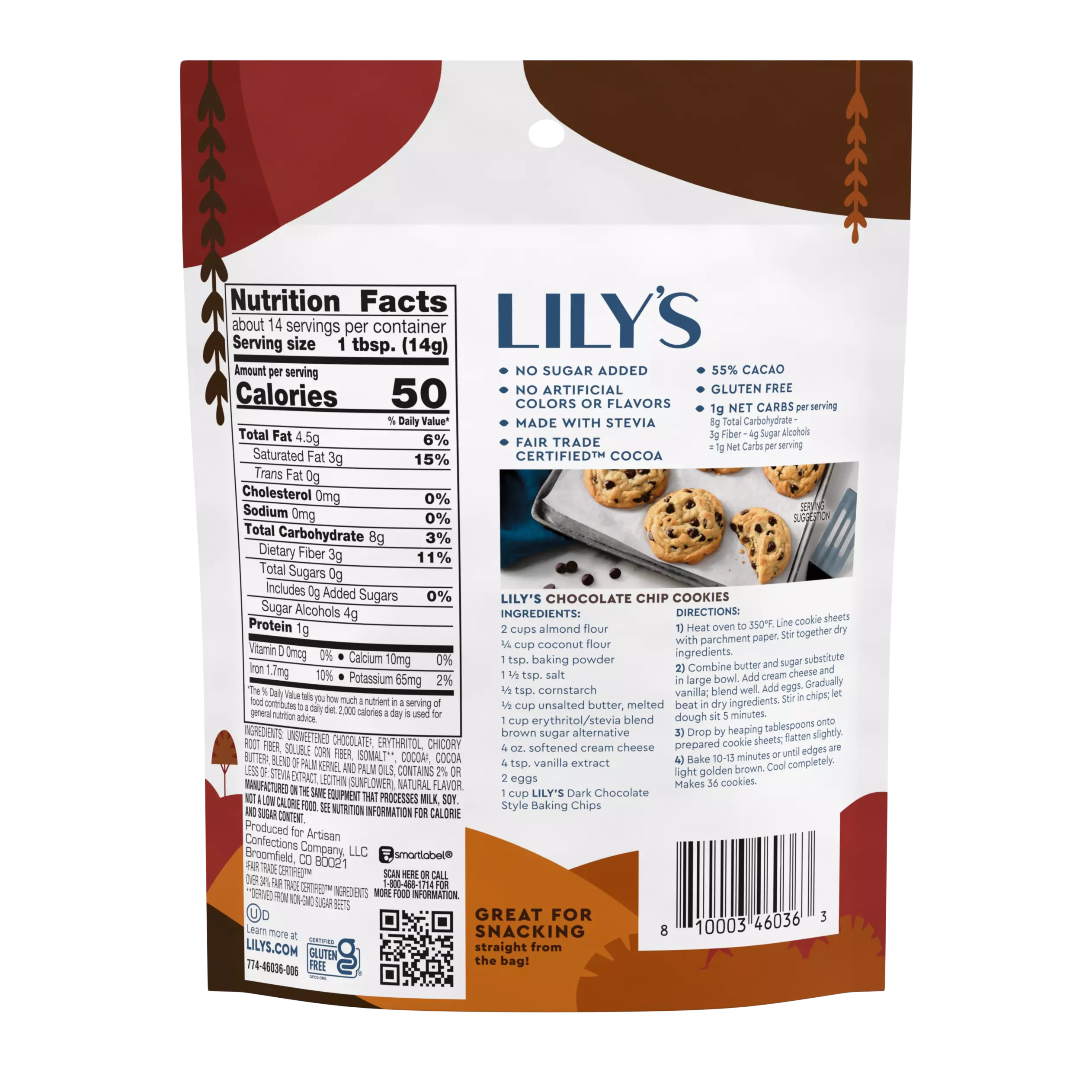 Alternative view of LILY'S Dark Chocolate Style Baking Chips - 7 Oz Pouch