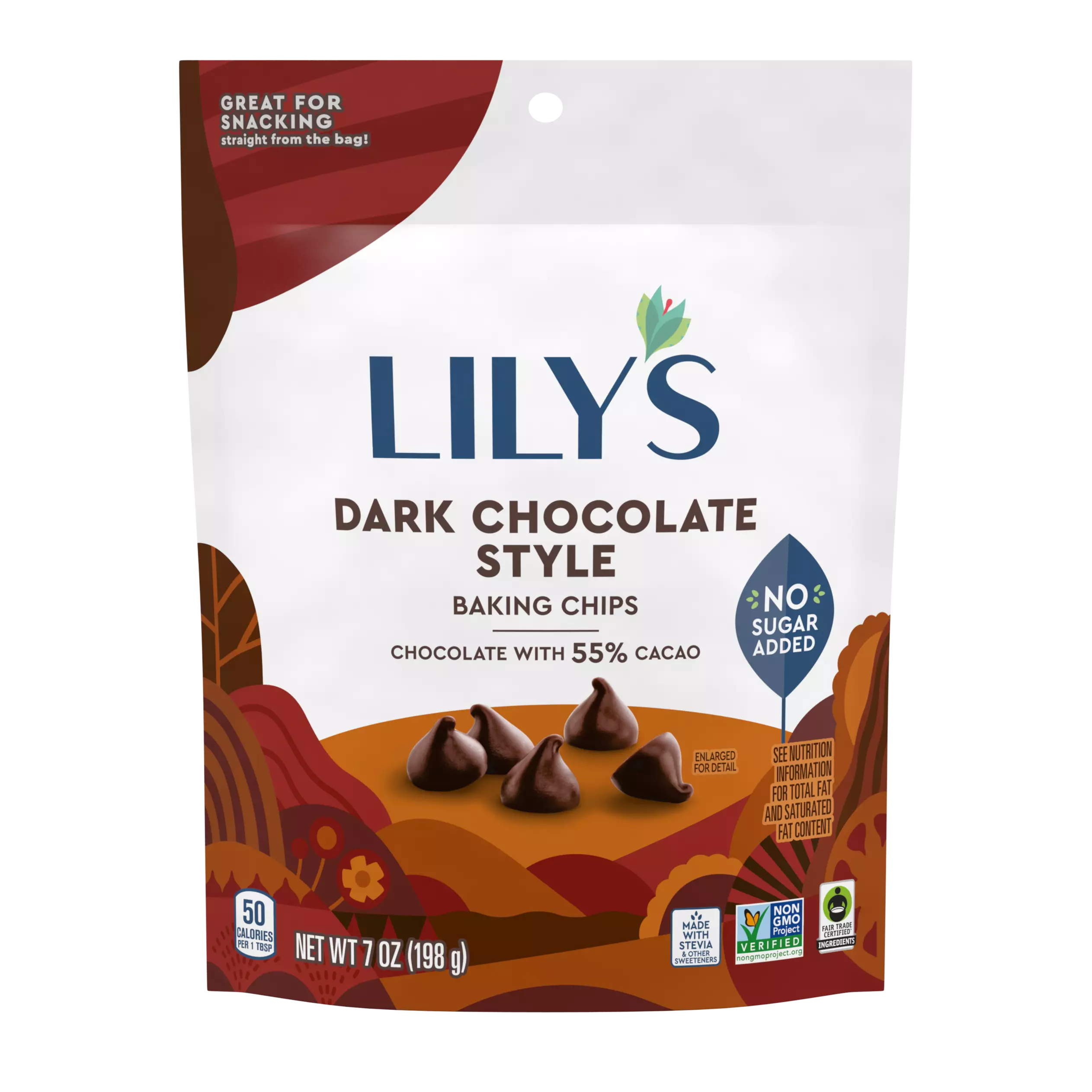 LILY'S Dark Chocolate Style Baking Chips - 7 Oz Pouch