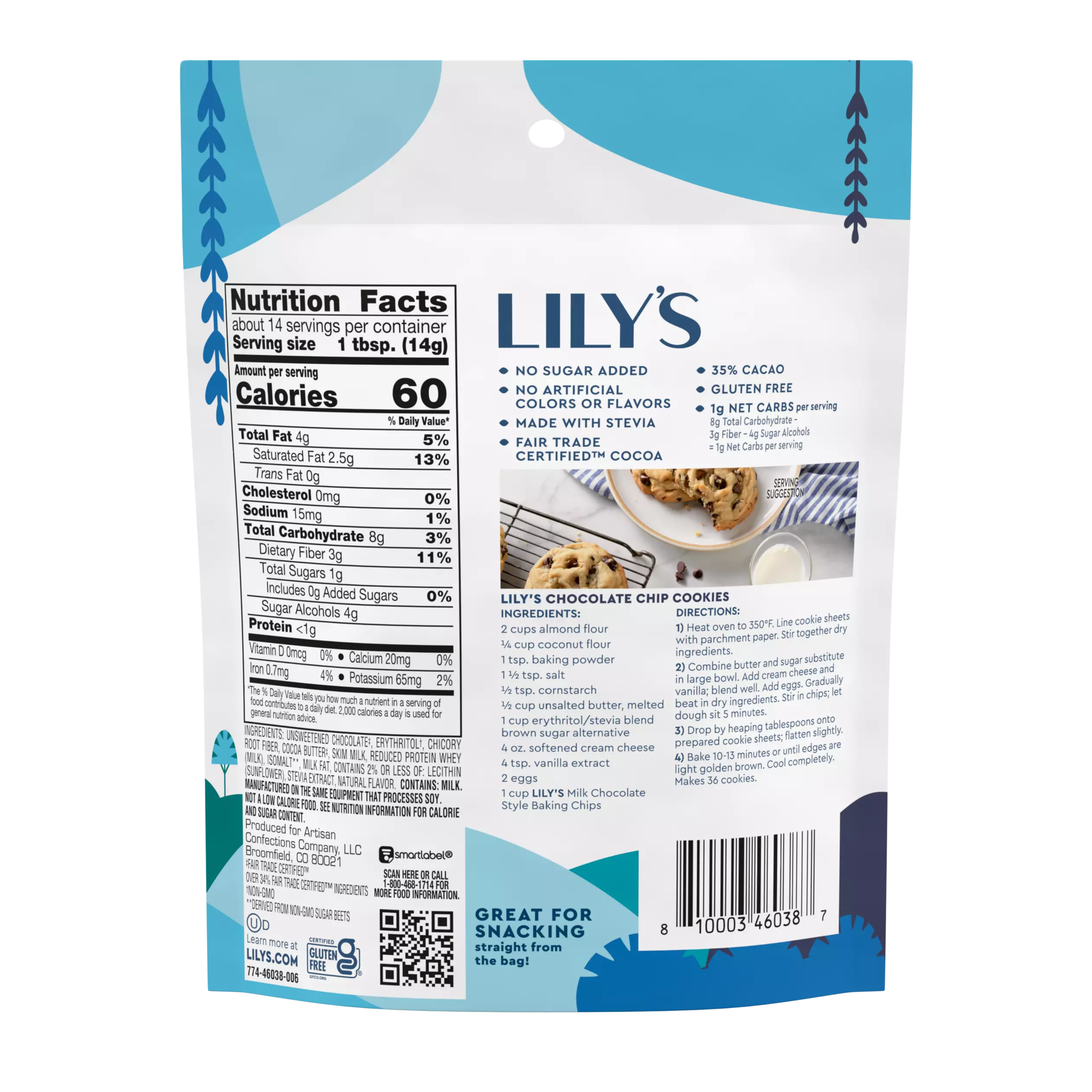Alternative view of LILY'S Milk Chocolate Style Baking Chips - 7 Oz Pouch