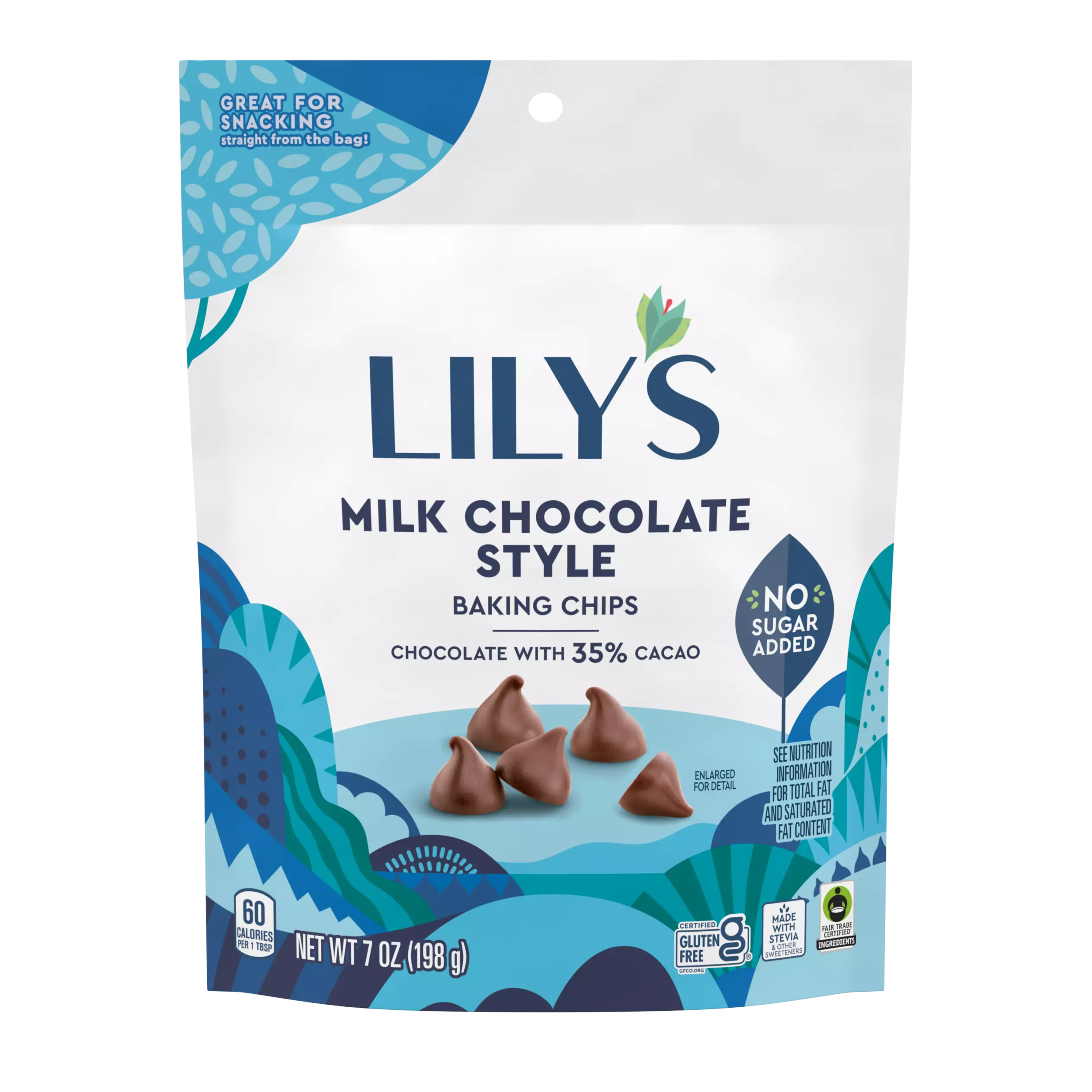 LILY'S Milk Chocolate Style Baking Chips - 7 Oz Pouch
