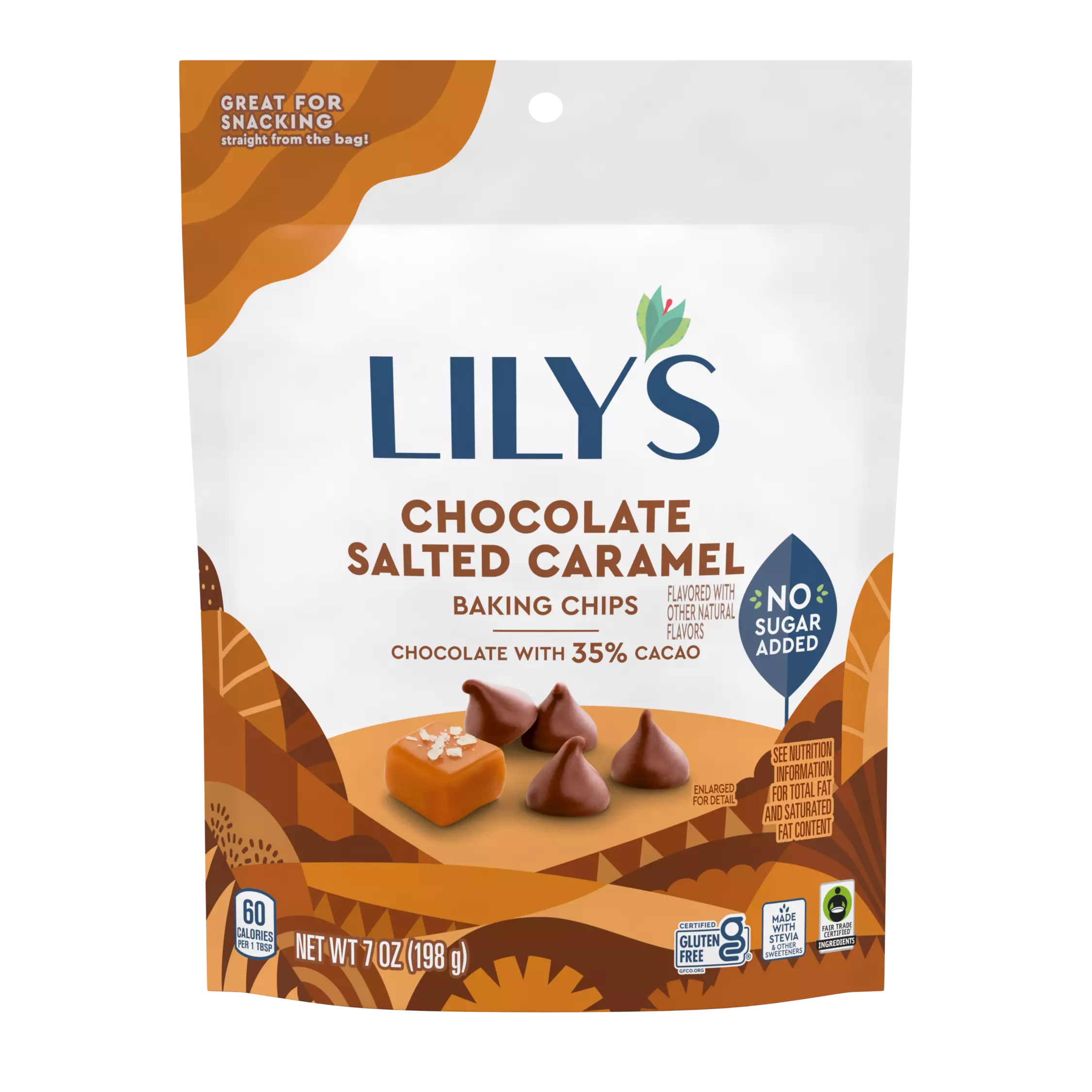 LILY'S Chocolate Salted Caramel Flavor Baking Chips - 7 Oz Pouch
