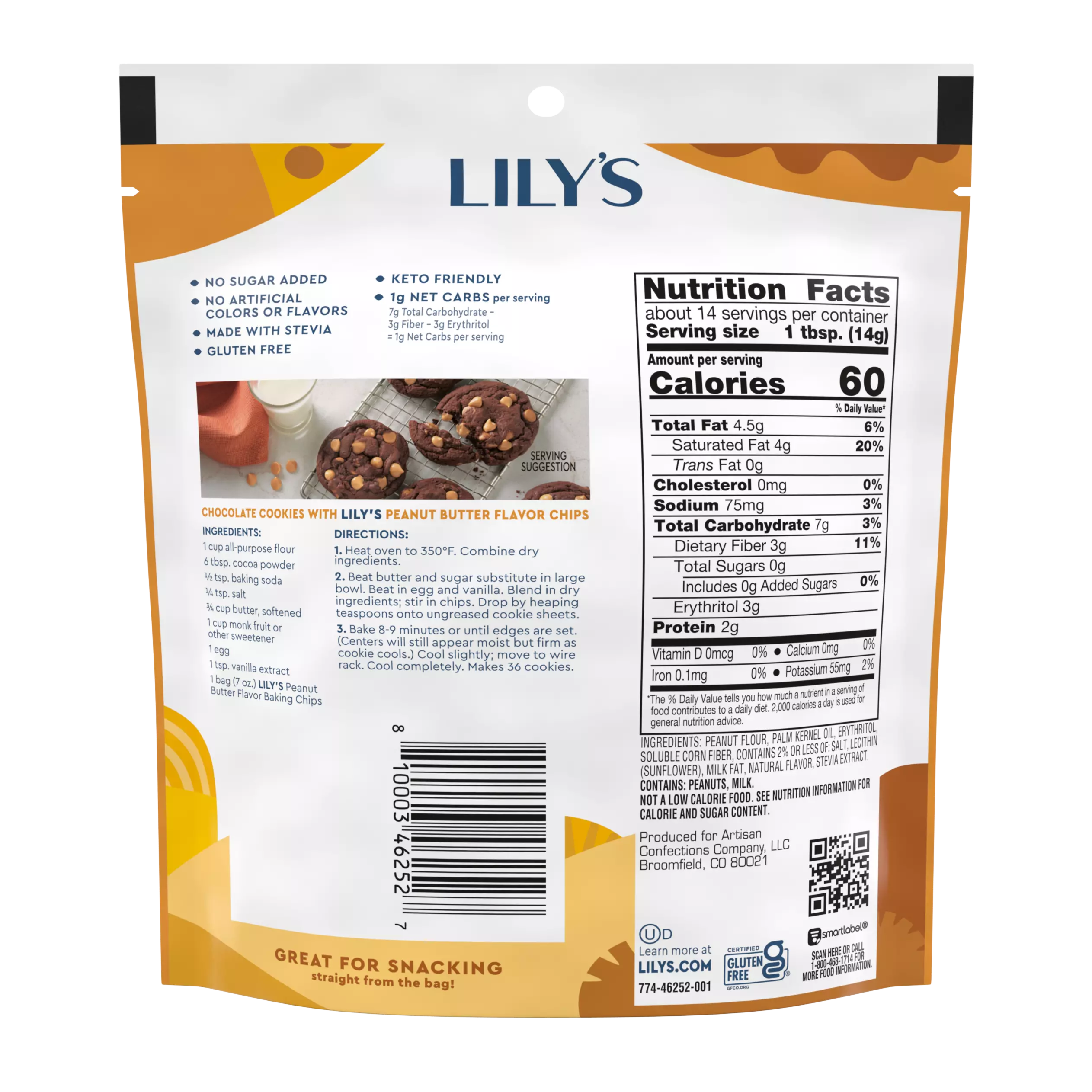 Alternative view of LILY'S Peanut Butter Flavor Baking Chips - 7 Oz Pouch
